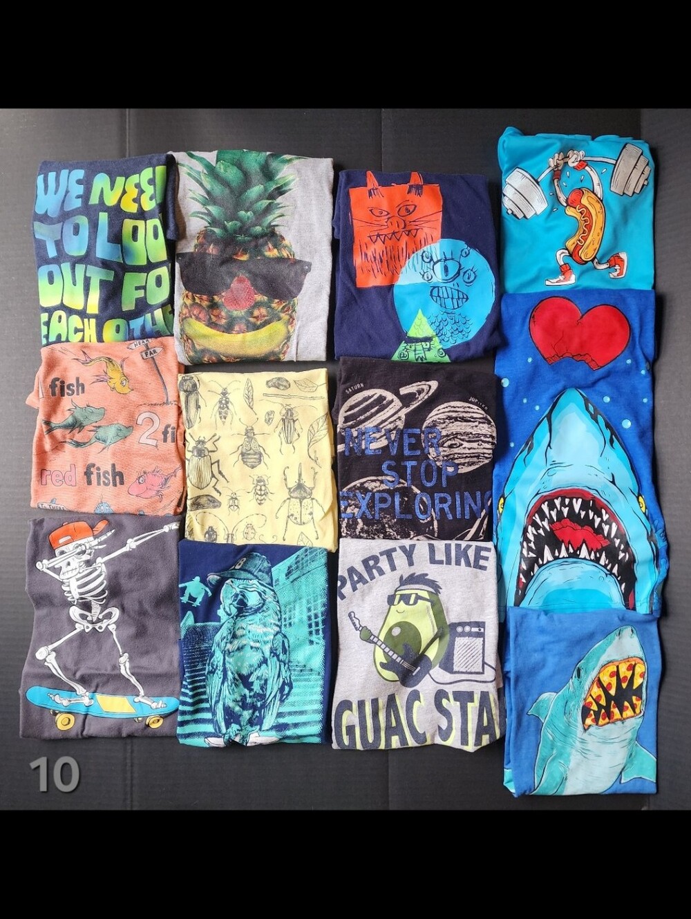 Boys Short Sleeve Graphic T-Shirt Lot of 12 (Size 6-7)